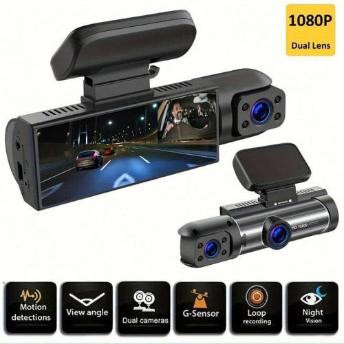 Cámara dual 1080P para coche, grabadora de conducción con visión nocturna