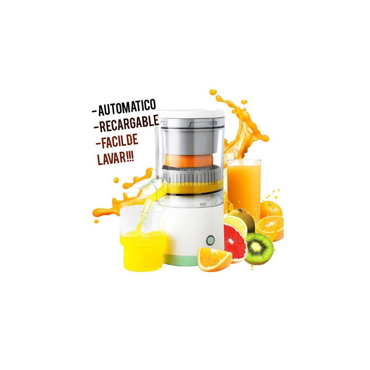 Exprimidor de Naranja y Frutas Eléctrico Recargable