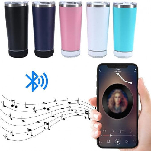 Vaso Térmico de Acero Inoxidable con Tapa Hermética  con Bocina Bluetooth y destapador